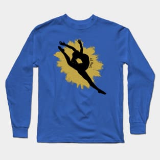 Golden Gymnast Silhouette Long Sleeve T-Shirt